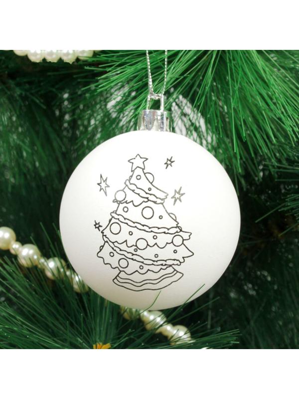 Новогоднее ёлочное украшение под роспись «Ёлочка» размер шара 6 см