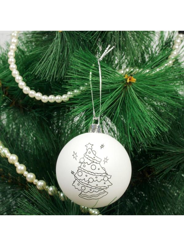 Новогоднее ёлочное украшение под роспись «Ёлочка» размер шара 6 см