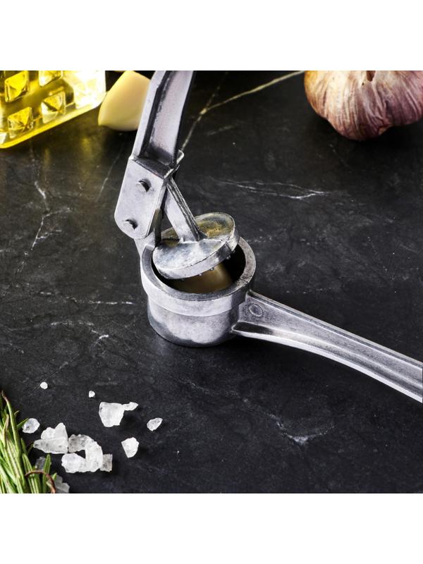 Пресс для чеснока алюминиевый, круглый, большой