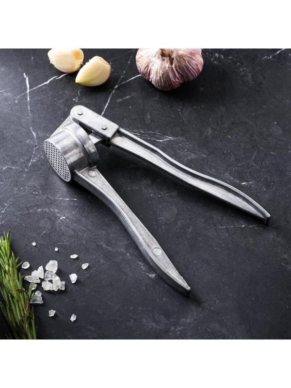 Пресс для чеснока алюминиевый, круглый, большой