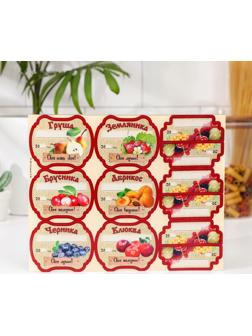 Набор цветных этикеток для домашних заготовок из ягод и фруктов 6.4×5.2 см