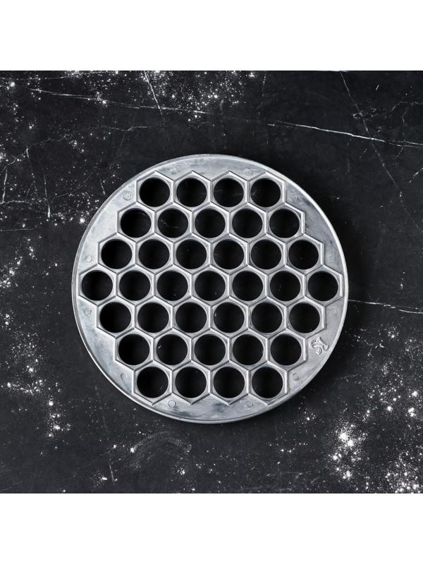 Пельменница алюминиевая, d-25 см, d ячейки-2.5 см, 37 ячеек