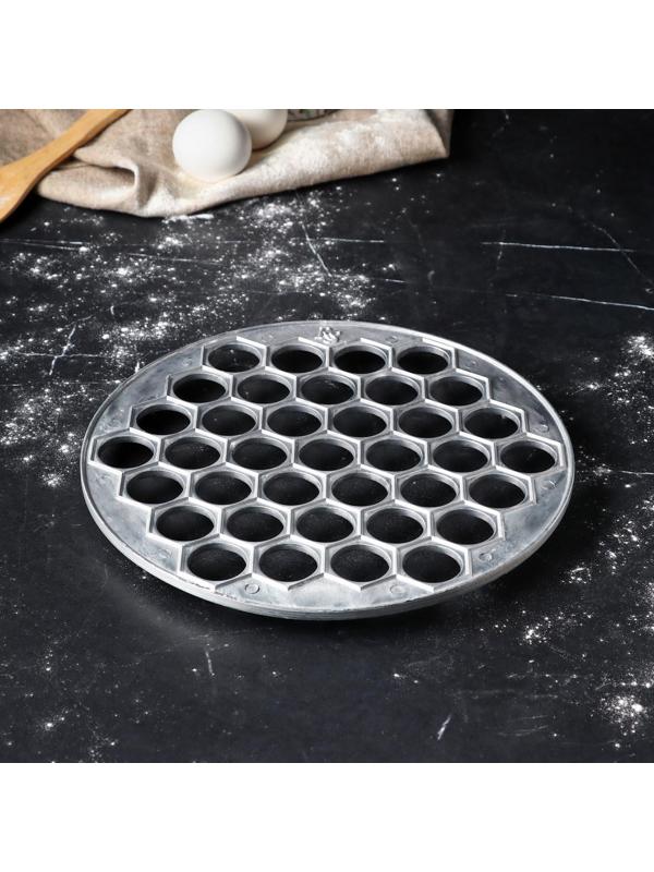 Пельменница алюминиевая, d-25 см, d ячейки-2.5 см, 37 ячеек