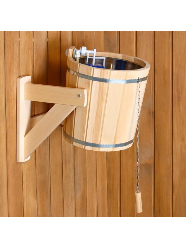 Обливное устройство из липы, 15л, нержавеющая вставка, 