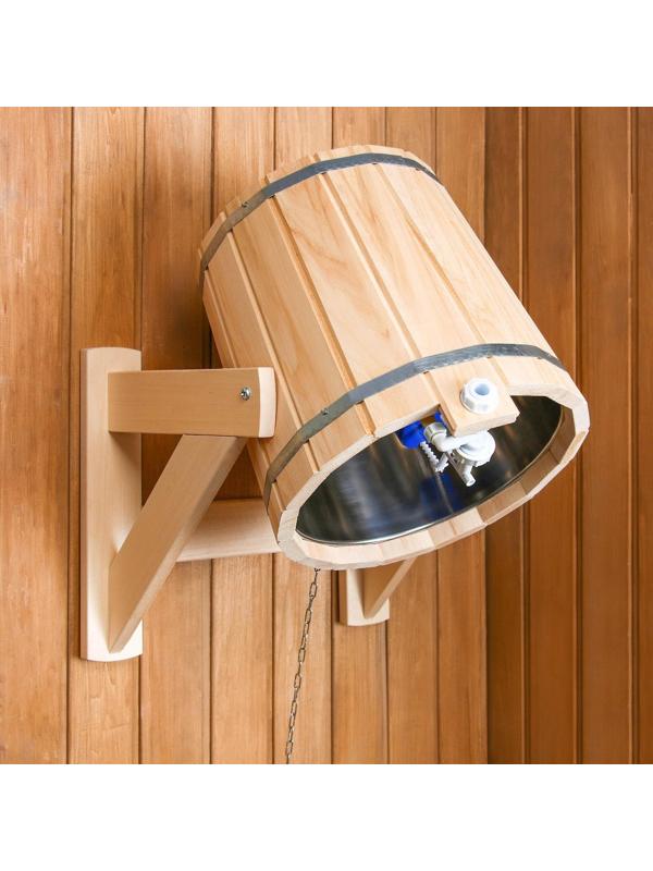 Обливное устройство из липы, 15л, нержавеющая вставка, 