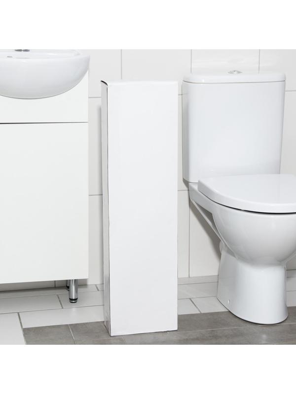 Ёршик для унитаза с подставкой напольный, 22×22×82 см, с держателем для туалетной бумаги, цвет хром