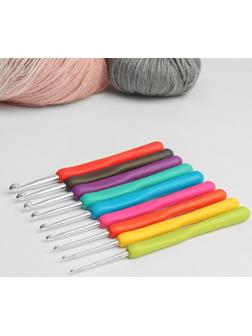 Набор крючков для вязания, d = 2-6 мм, 14 см, 9 шт, цвет разноцветный