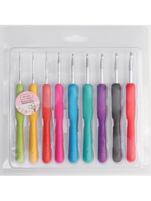 Набор крючков для вязания, d = 2-6 мм, 14 см, 9 шт, цвет разноцветный