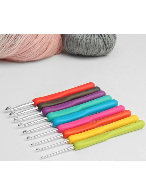 Набор крючков для вязания, d = 2-6 мм, 14 см, 9 шт, цвет разноцветный