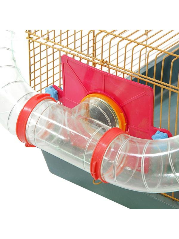 Клетка для грызунов малая с лабиринтом, колесом и домом, микс цветов, 40 x 25 х 22 см