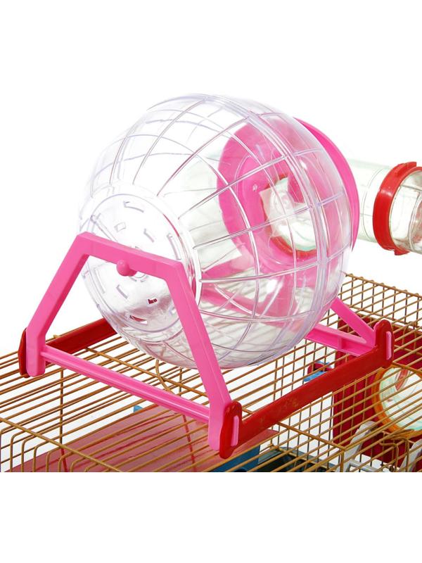 Клетка для грызунов малая с лабиринтом, колесом и домом, микс цветов, 40 x 25 х 22 см