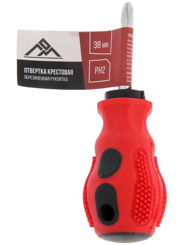 Отвертка крестовая ЛОМ, магнит, двухкомпонентная рукоятка, PH2 х 38 мм