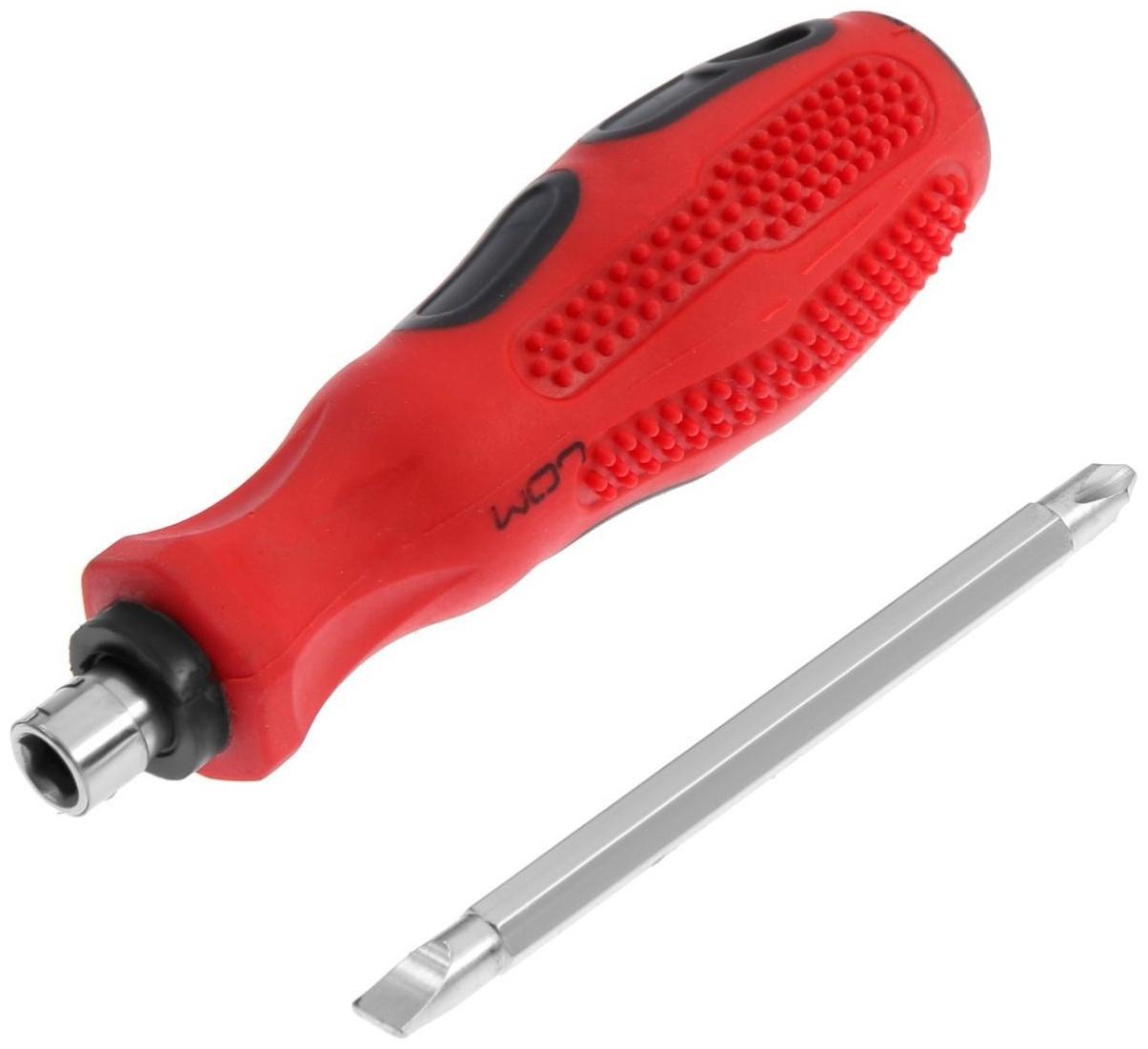 Отвертка комбинированная ЛОМ, 2 в 1, двухкомпонентная рукоятка, PH2/SL6 х 75 мм