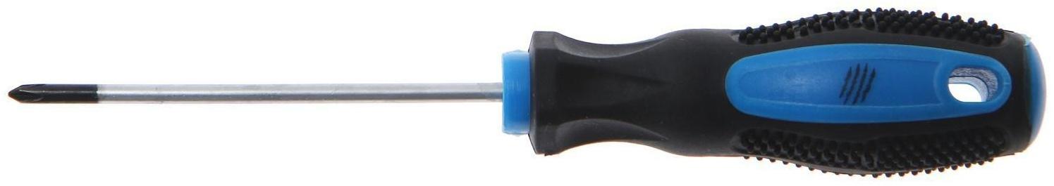 Отвертка крестовая ТУНДРА, сатин, магнит, двухкомпонентная рукоятка, PH0 х 75 мм