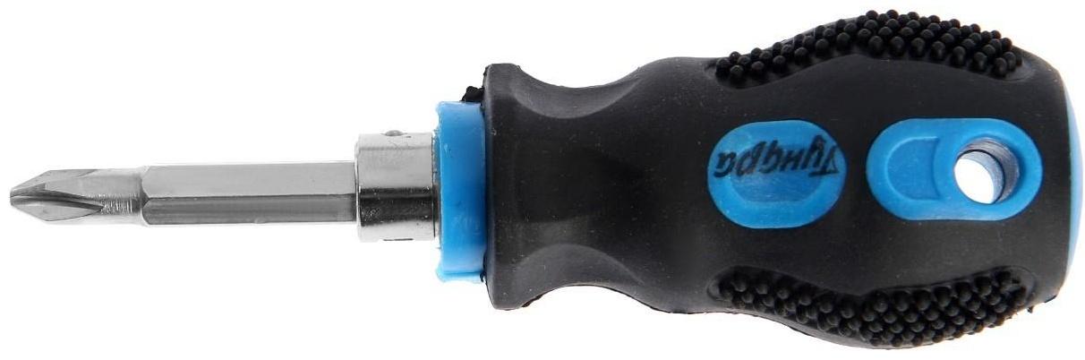 Отвертка комбинированная ТУНДРА, 2 в 1, сатин, двухкомпонентная рукоятка, PH2/SL6 х 38 мм