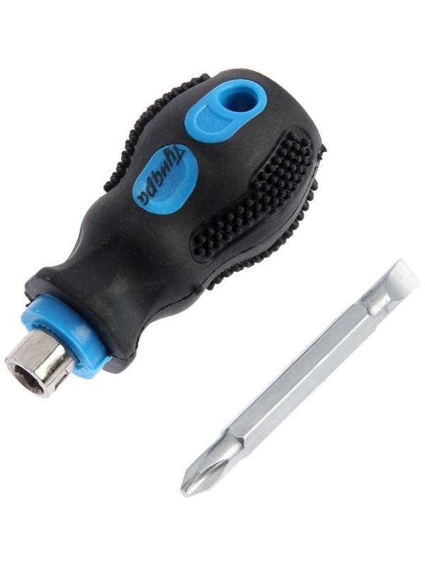 Отвертка комбинированная ТУНДРА, 2 в 1, сатин, двухкомпонентная рукоятка, PH2/SL6 х 38 мм