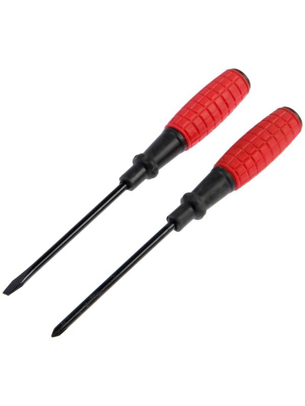 Набор отверток ЛОМ, обрезиненные рукоятки, PH1/SL5 х 100 мм, 2 шт.