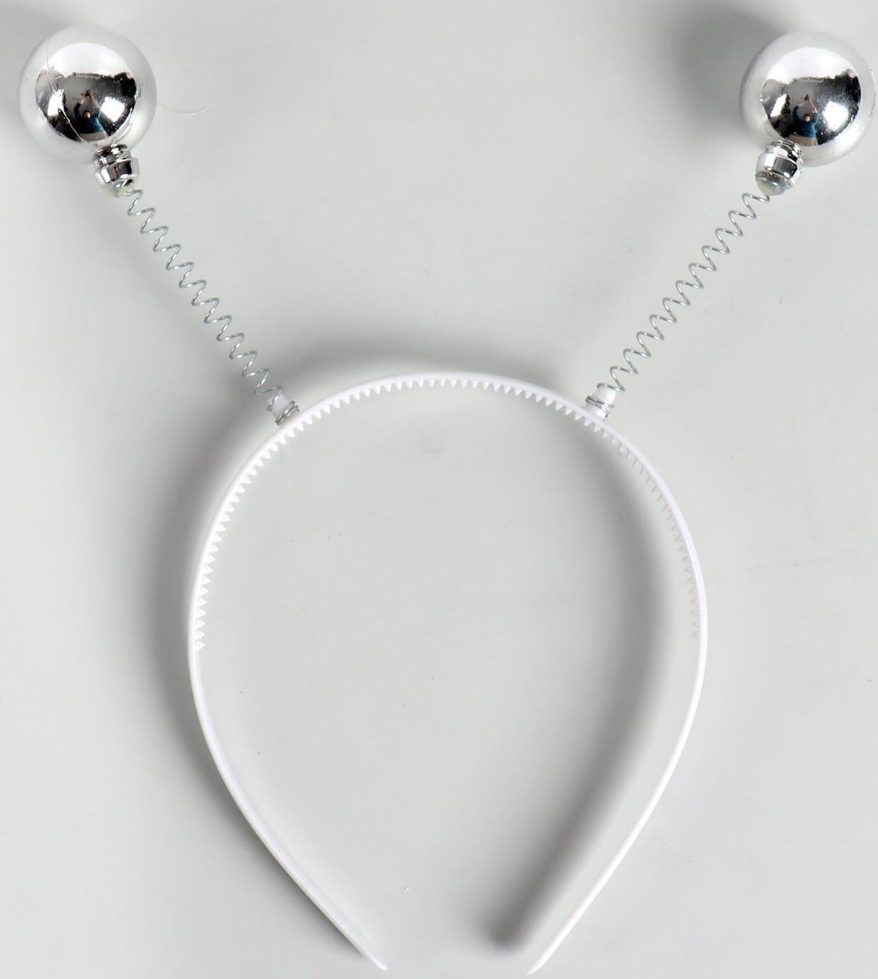 Карнавальный ободок «Шарики», цвет серебряный