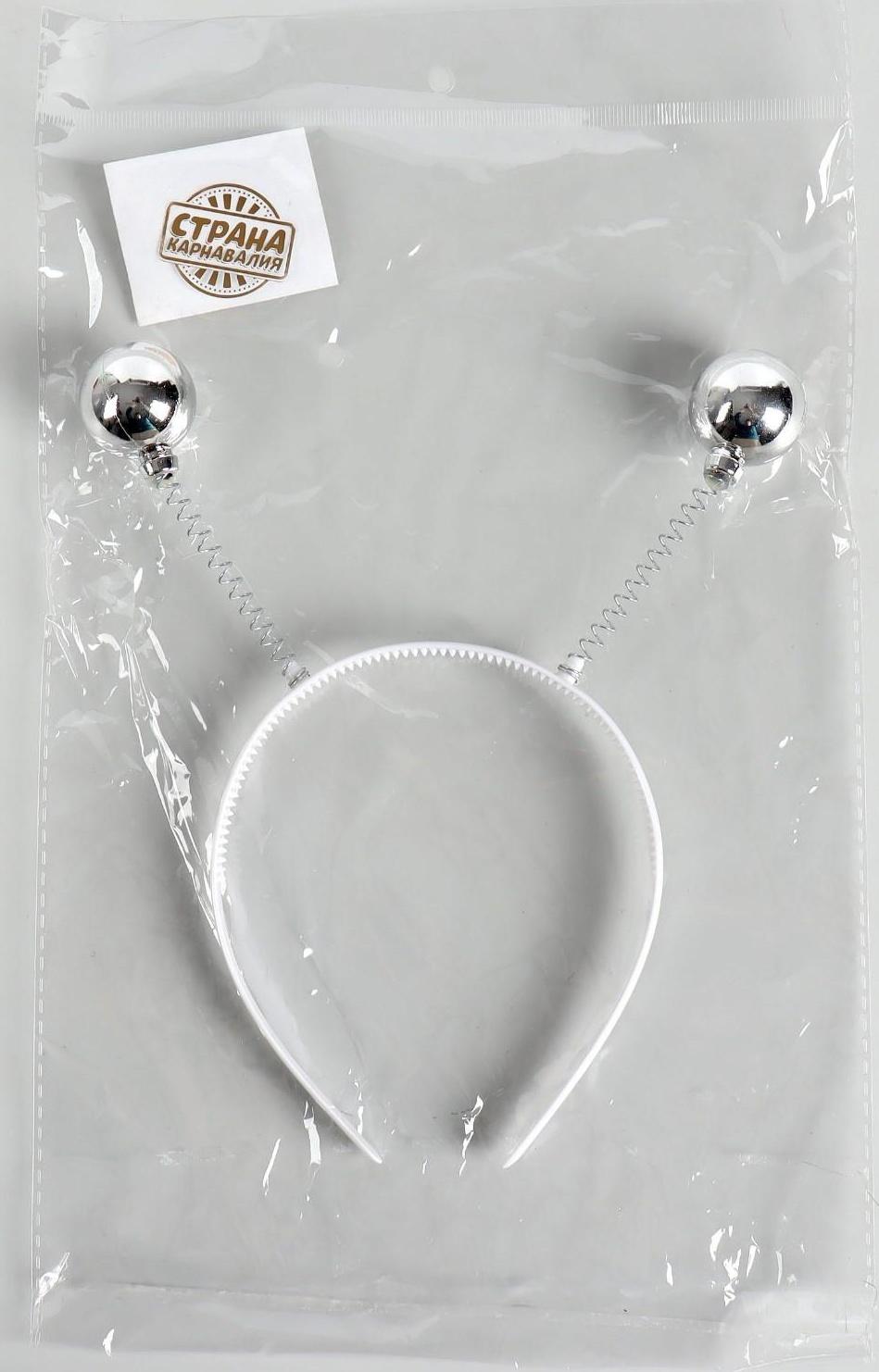 Карнавальный ободок «Шарики», цвет серебряный