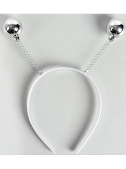 Карнавальный ободок «Шарики», цвет серебряный