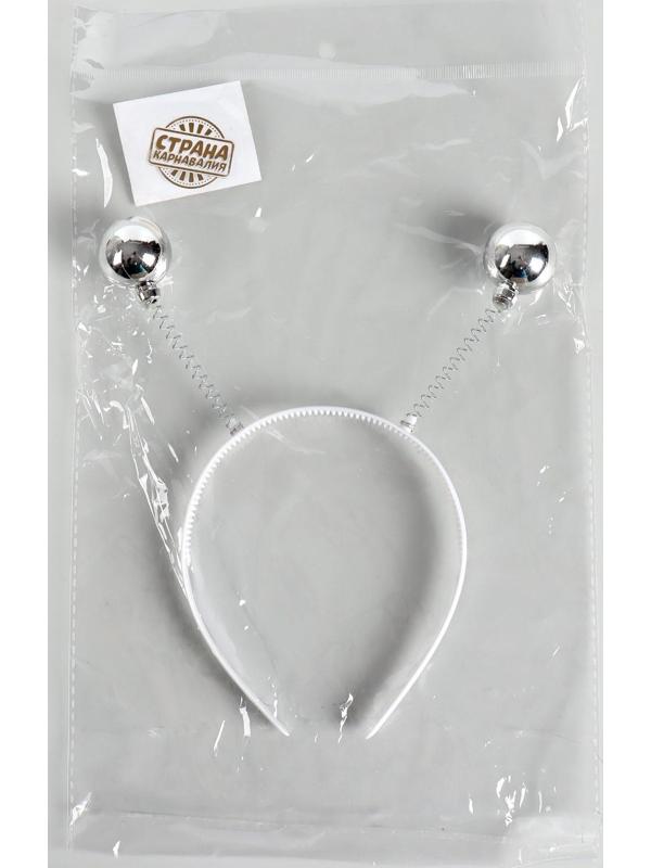 Карнавальный ободок «Шарики», цвет серебряный