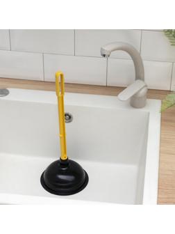 Вантуз с длинной ручкой, d=14,5 см, h=38 см, цвет МИКС