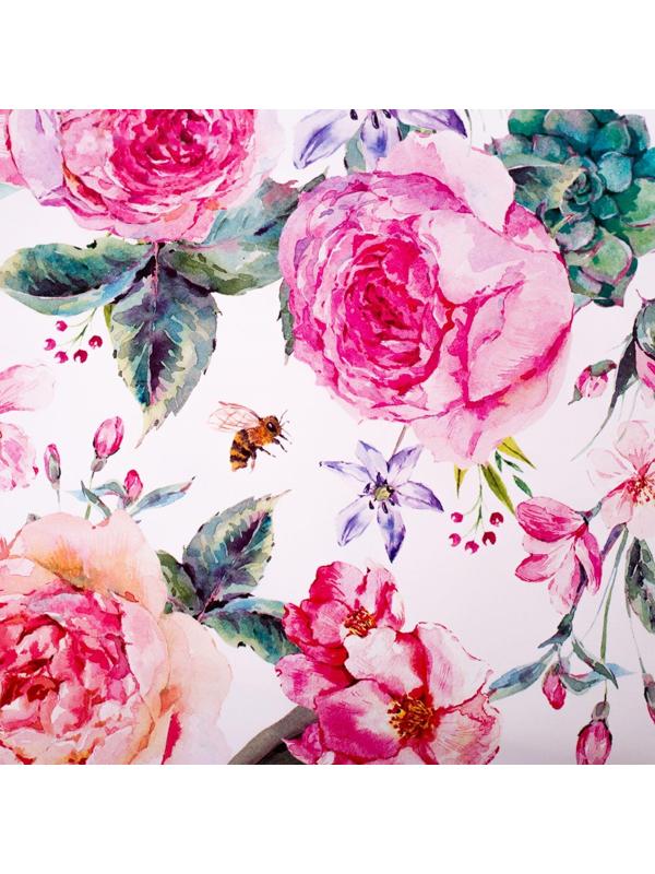 Бумага упаковочная глянцевая «Летние цветы», 70 × 100 см / 10 шт.