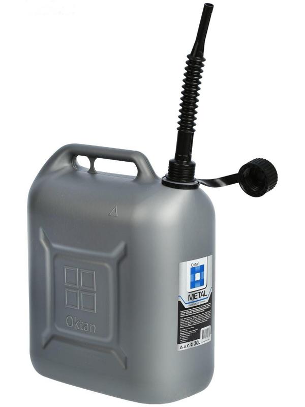 Канистра ГСМ Oktan METAL, 20 л, пластиковая, серая
