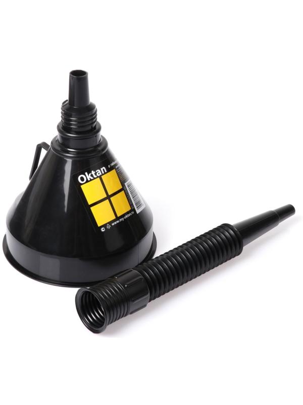 Воронка для ГСМ Oktan с фильтром и гибким носиком, диаметр 135 мм, высота 385 мм