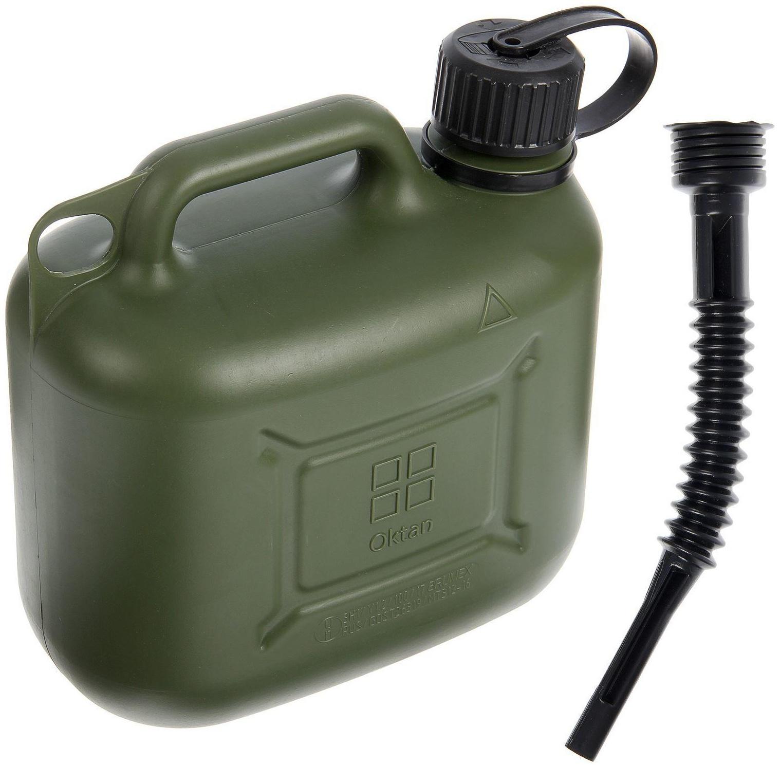 Канистра ГСМ Oktan PROFI, 5 л, пластиковая, усиленная, зеленая