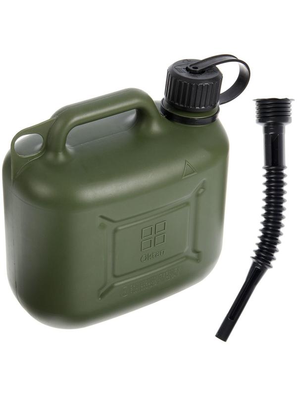 Канистра ГСМ Oktan PROFI, 5 л, пластиковая, усиленная, зеленая