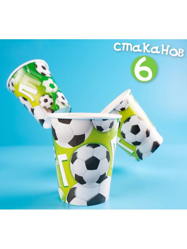 Набор бумажной посуды «С днём рождения. Мячики», 6 тарелок, 6 стаканов, 6 колпаков, 1 гирлянда