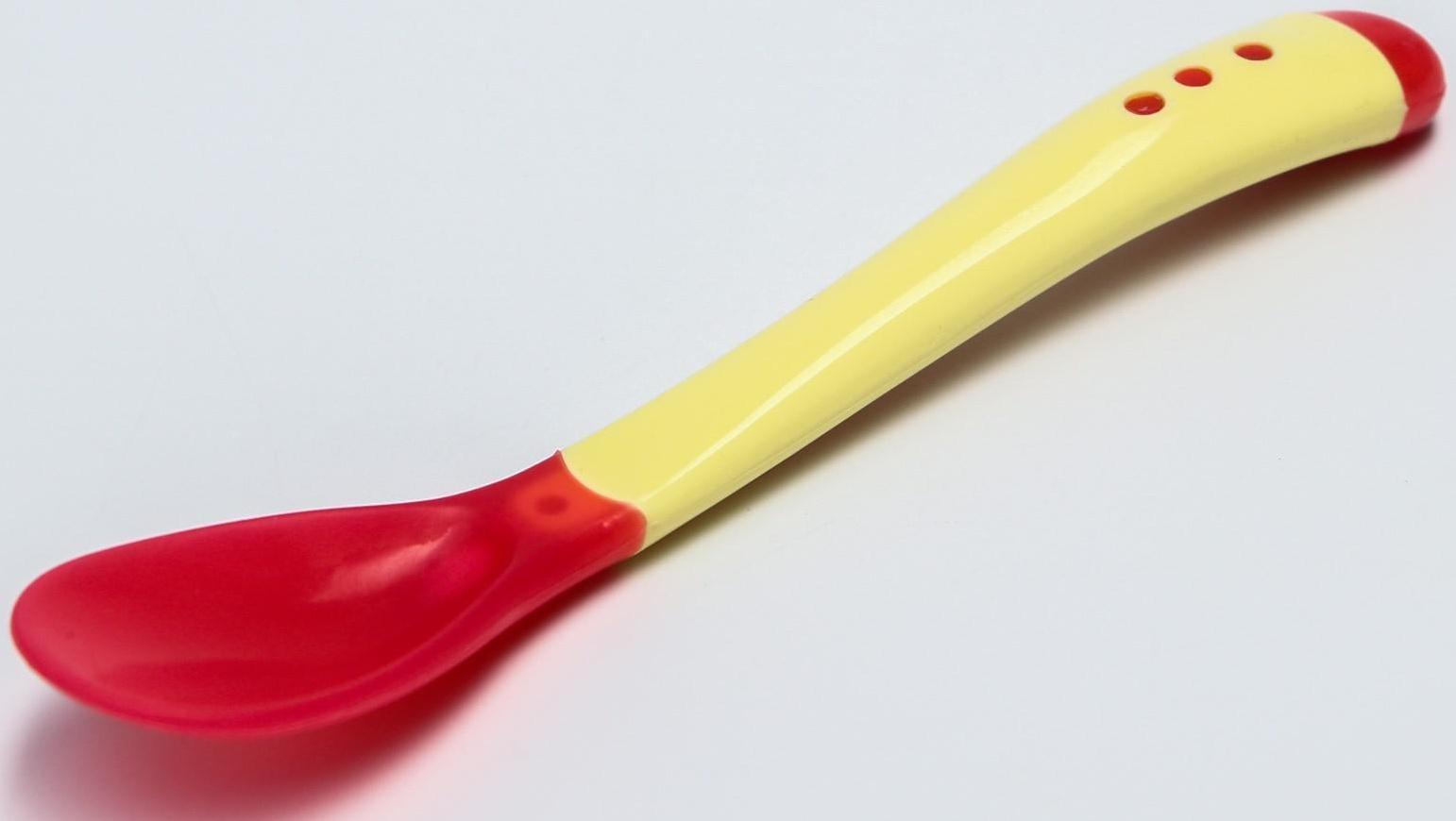 Набор для кормления, 3 предмета: миска 350 мл на присоске, крышка, термоложка, цвет жёлтый