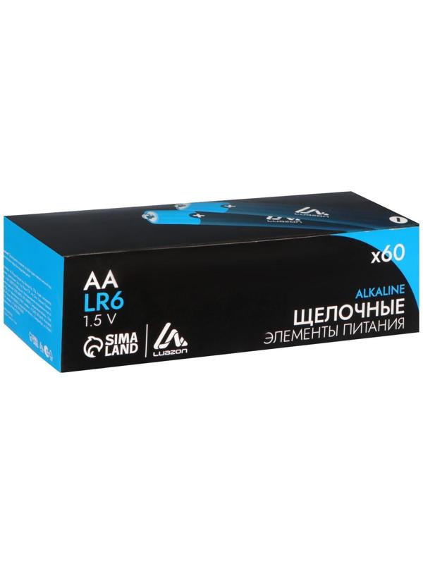 Батарейка алкалиновая (щелочная) LuazON, AA, LR6, спайка, 4 шт
