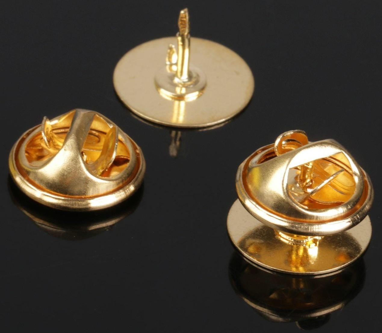 Основа для значка (набор 5шт), площадка 1,5 см, цвет золото