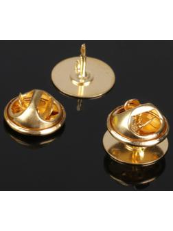 Основа для значка (набор 5шт), площадка 1,5 см, цвет золото