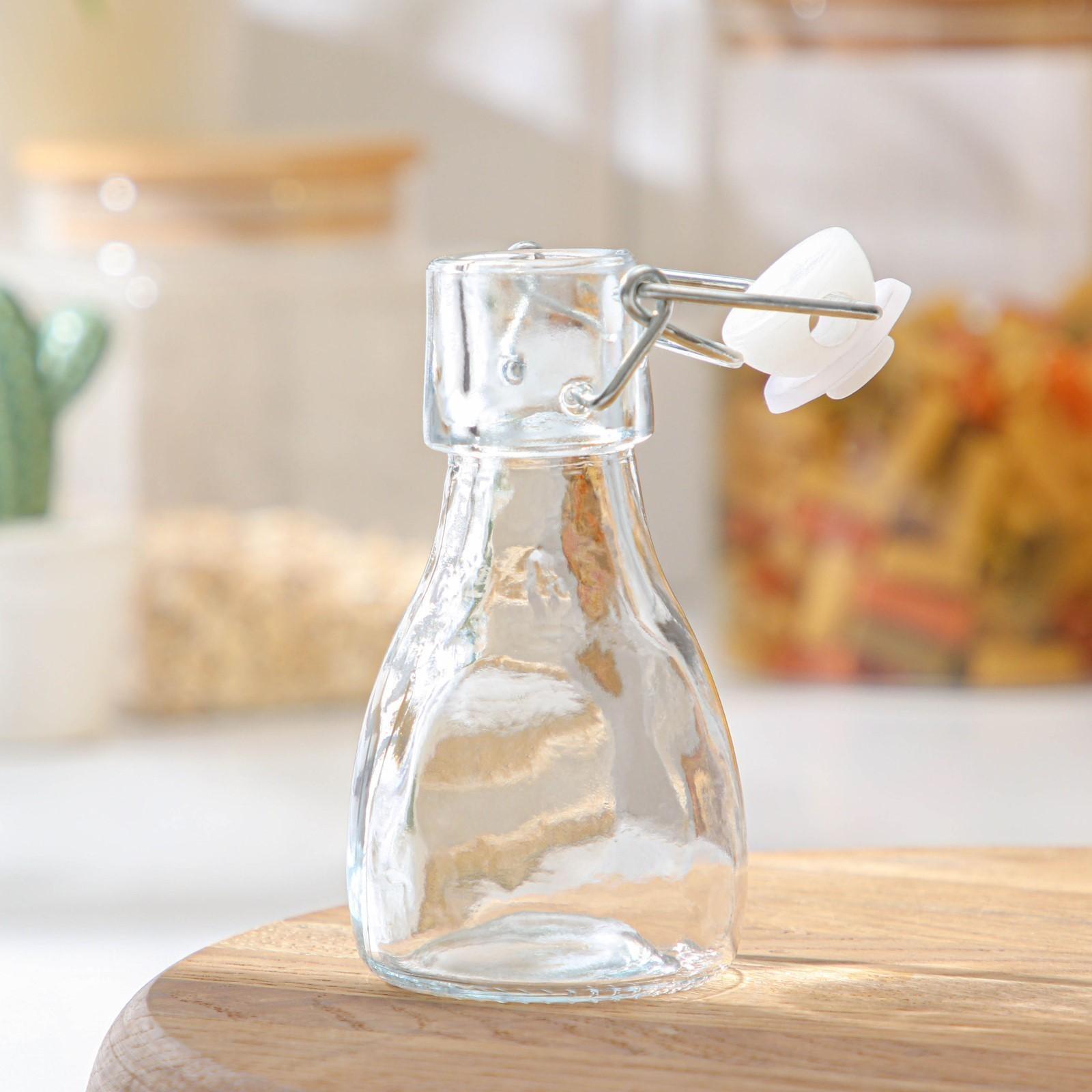 Бутыль стеклянная для соусов и масла с бугельным замком Доляна «Галерея», 100 мл, 5×11 см