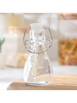 Бутыль стеклянная для соусов и масла с бугельным замком Доляна «Галерея», 100 мл, 5×11 см