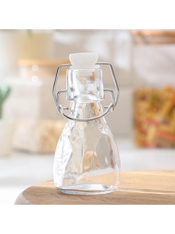 Бутыль стеклянная для соусов и масла с бугельным замком Доляна «Галерея», 100 мл, 5×11 см