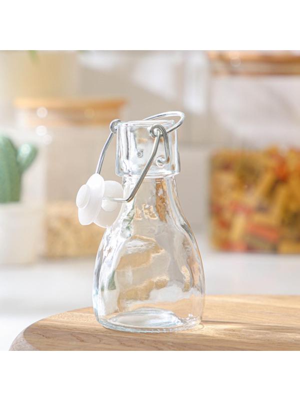 Бутыль стеклянная для соусов и масла с бугельным замком Доляна «Галерея», 100 мл, 5×11 см