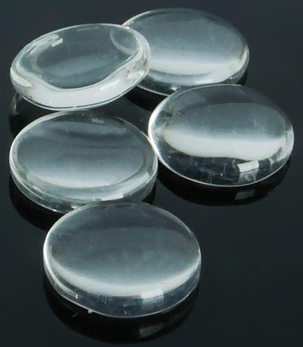 Кабошон стекло, круг 12мм (набор 5шт), цвет прозрачный