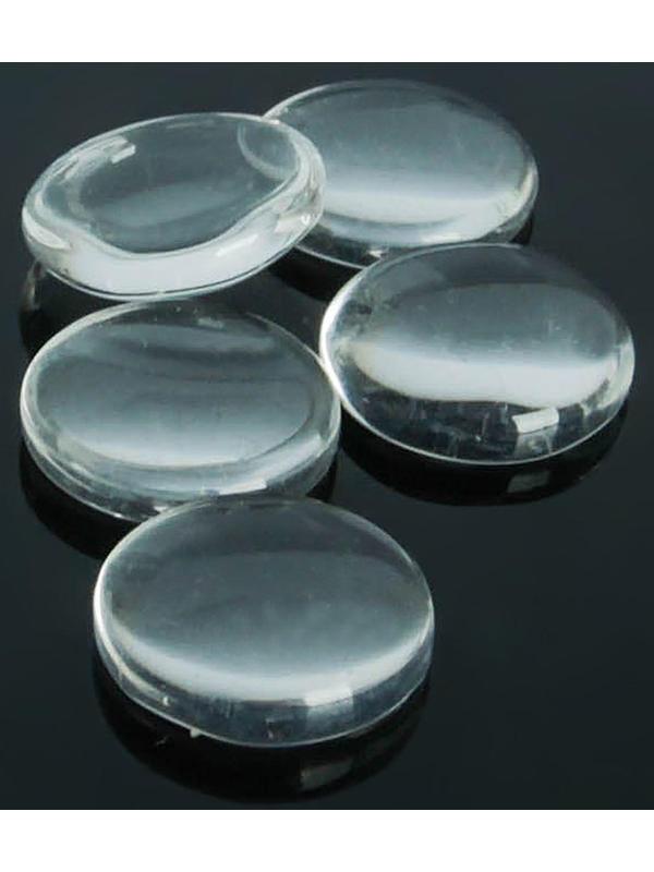 Кабошон стекло, круг 12мм (набор 5шт), цвет прозрачный