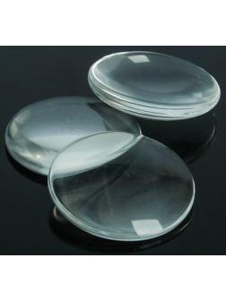 Кабошон стекло, круг 25мм (набор 3шт), цвет прозрачный