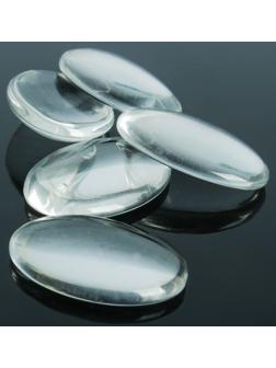 Кабошон стекло, овал 18*25мм (набор 5шт), цвет прозрачный