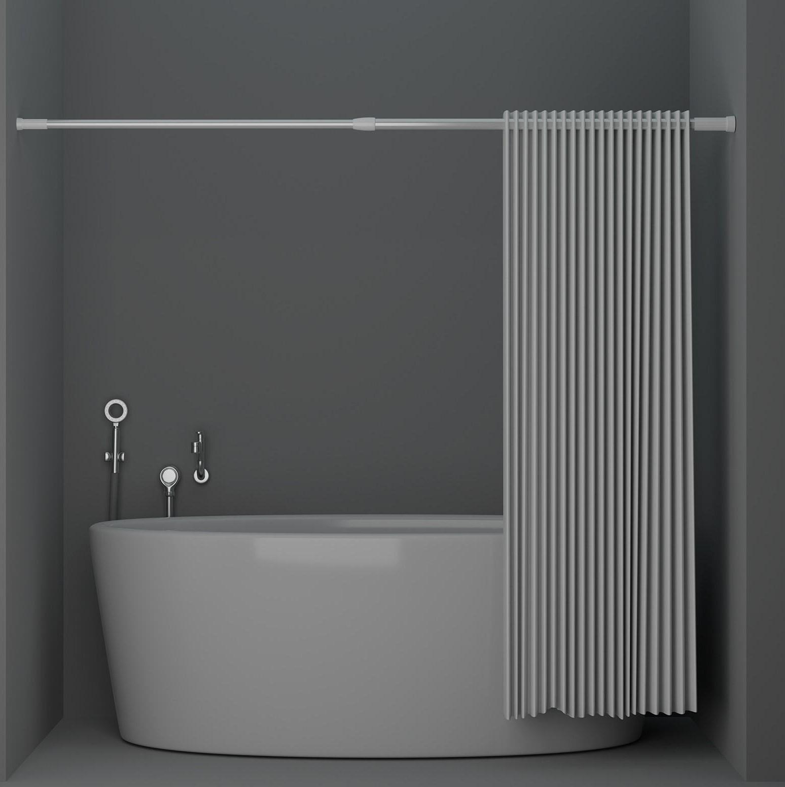 Карниз для ванной комнаты, телескопический, 70-120 см, цвет белый