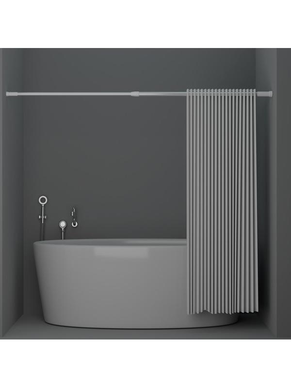 Карниз для ванной комнаты, телескопический, 70-120 см, цвет белый