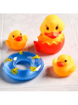 Набор игрушек для игры в ванной «Утята с кругом», 3 шт., цвета МИКС
