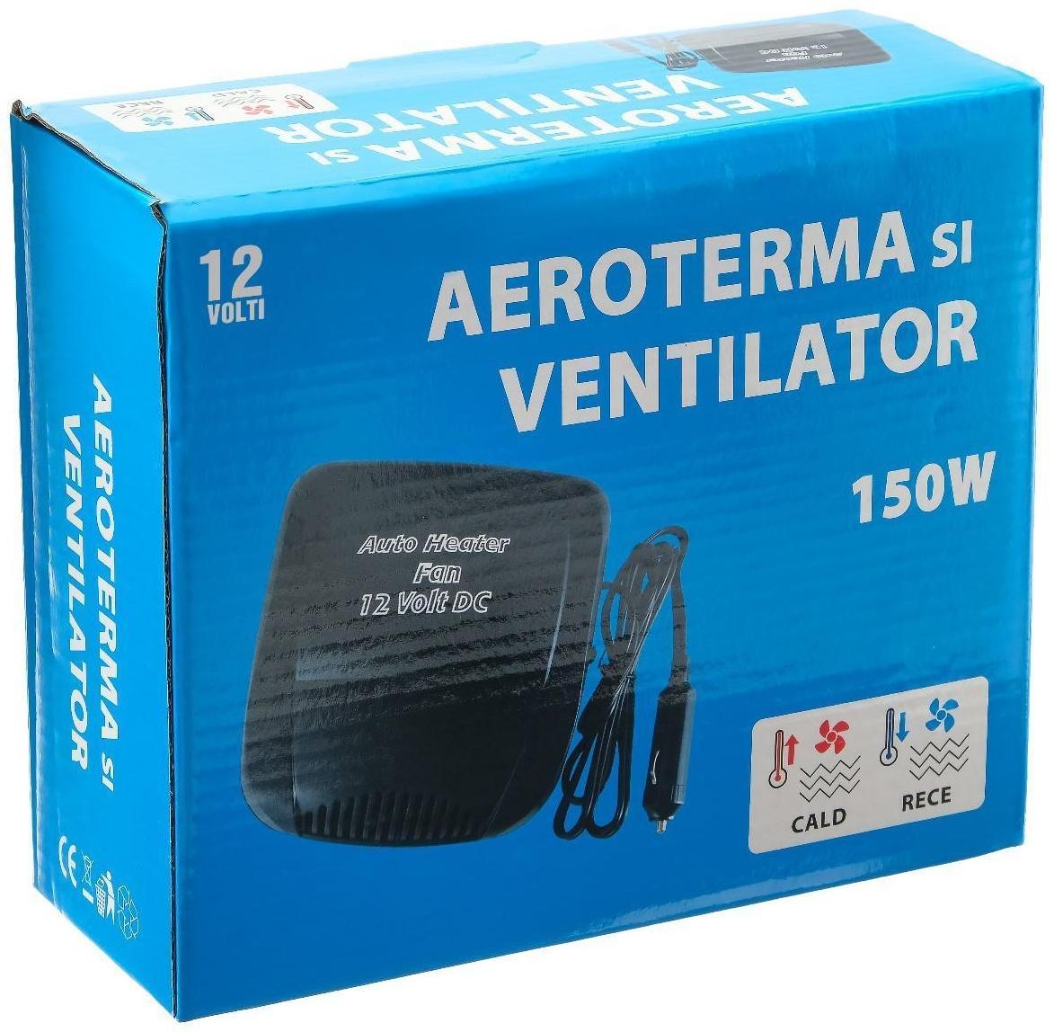 Тепловентилятор в автомобиль, 12 В, 150 Вт, 2 режима