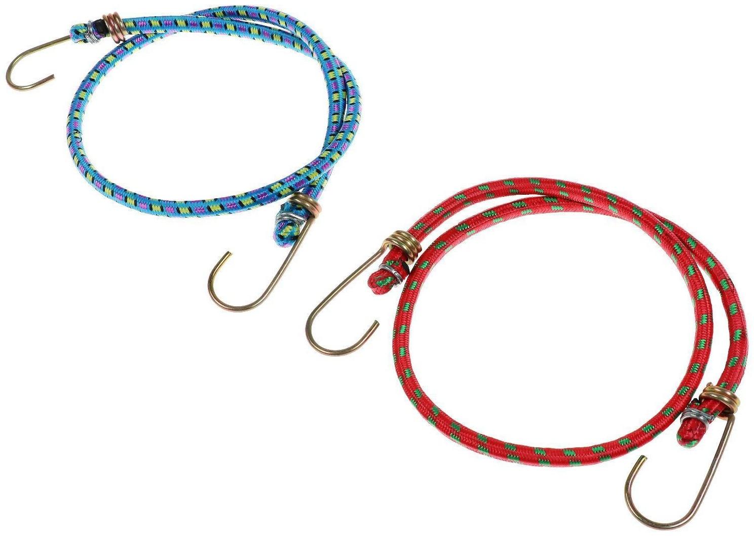 Резинка крепления TORSO 60 см, d 8 мм, металлические крючки, микс, набор 2 шт