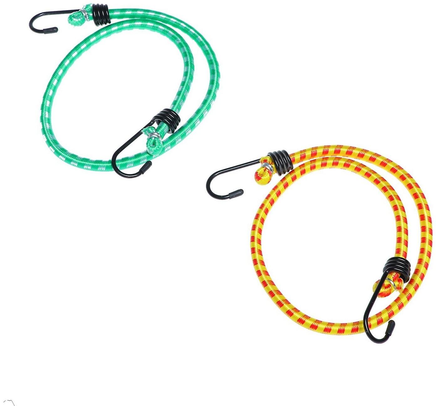 Резинка крепления TORSO 60 см, d 8 мм, металлические крючки, микс, набор 2 шт